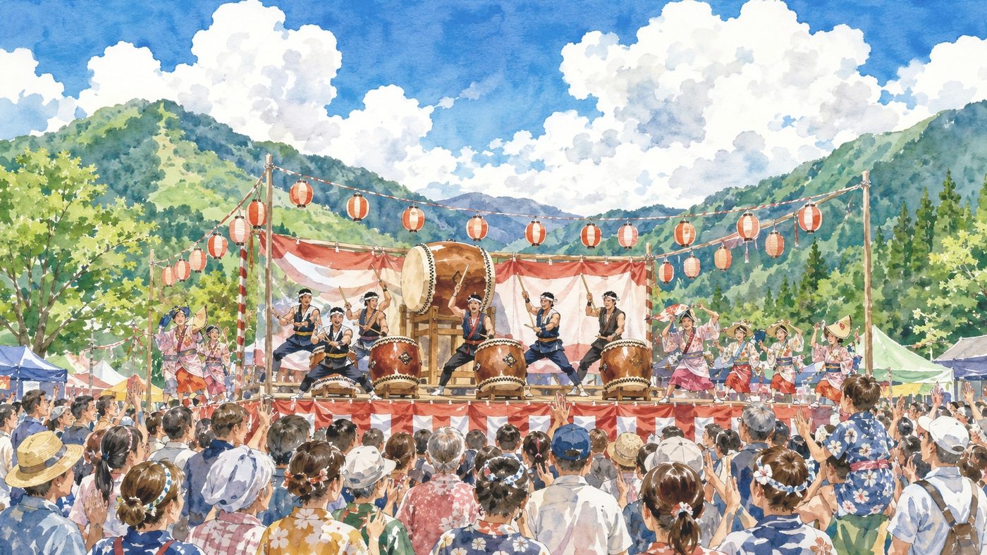 和太鼓など伝統芸能の広域文化ステージ