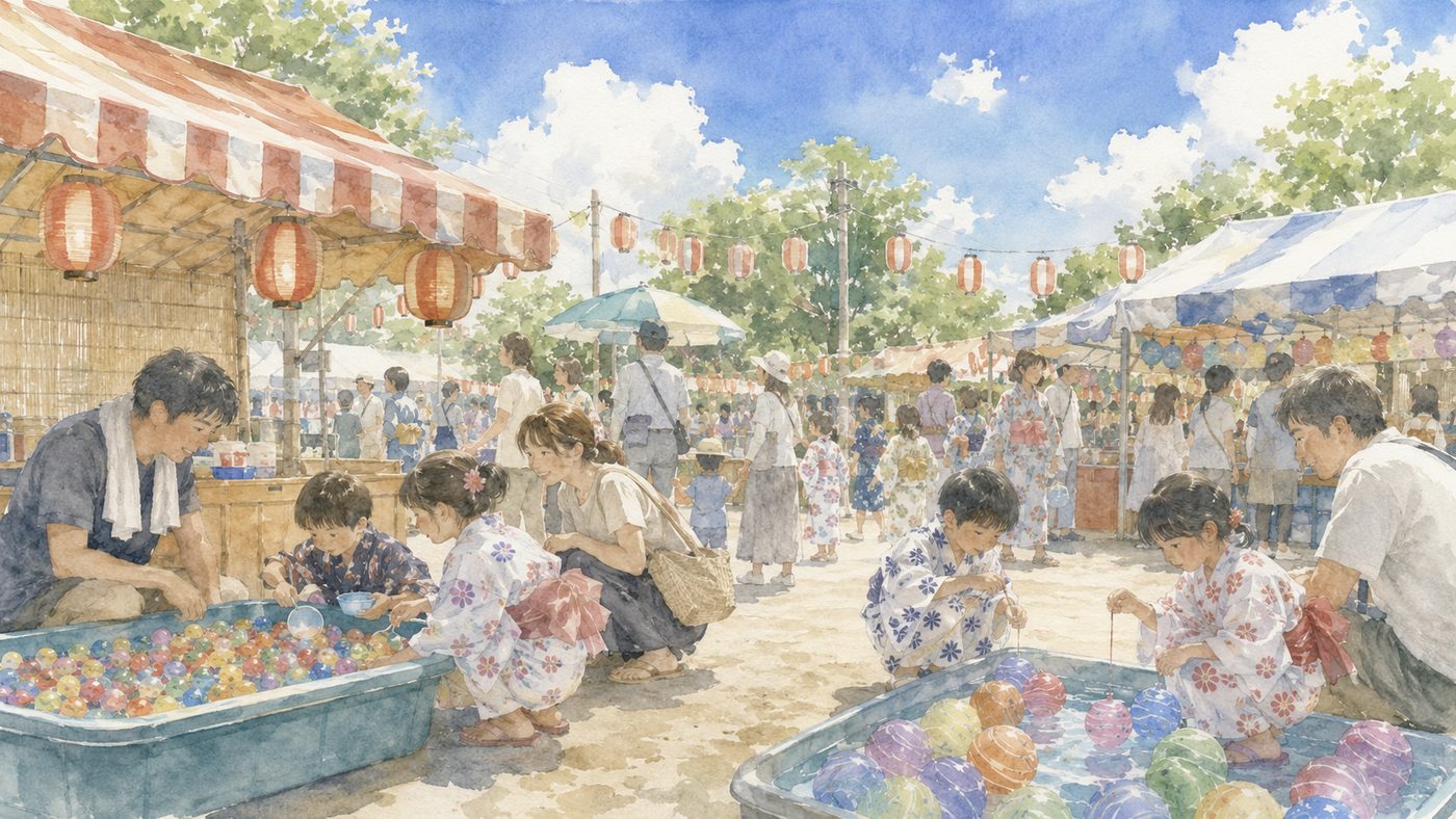 すくい・縁日あ⁠そ⁠びを楽しむ子どもたち